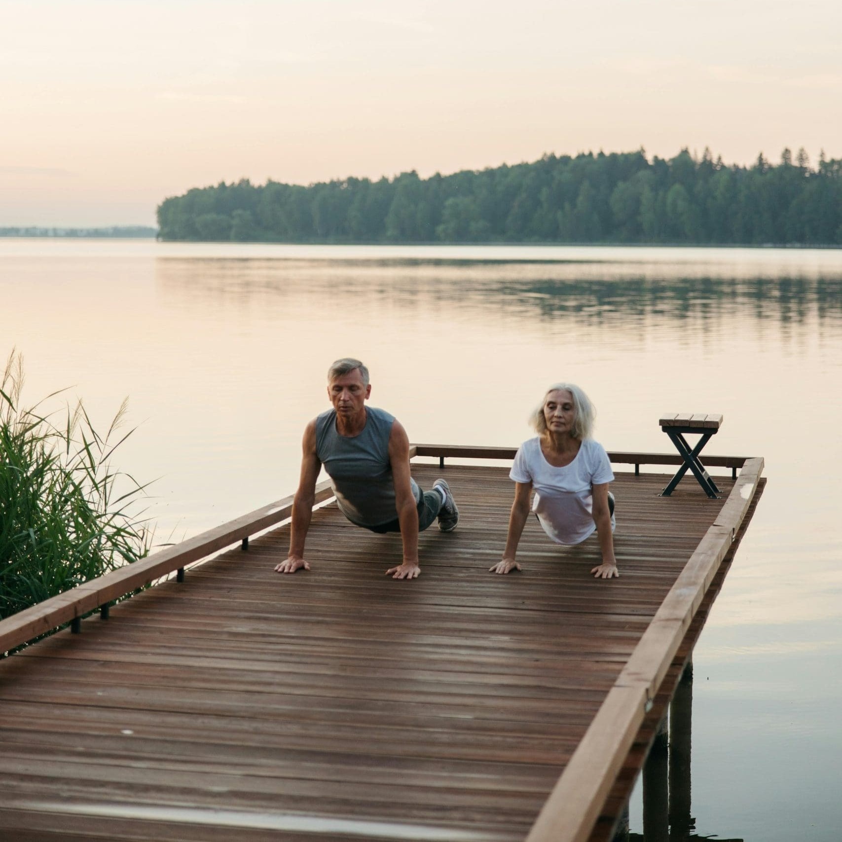 Longevity in practice — morning movement by the water